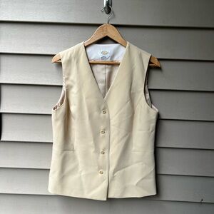 Talbots Cream Italian Fabric Vest